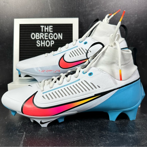 Nike Other - NIKE VAPOR EDGE PRO 360 2 WHITE BALTIC BLUE CRIMSON MENS FOOTBALL CLEATS SIZE 11
